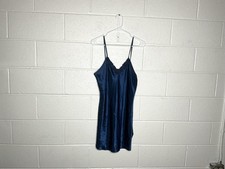 Vintage Intimate Affair California Navy Blue Slip Dress