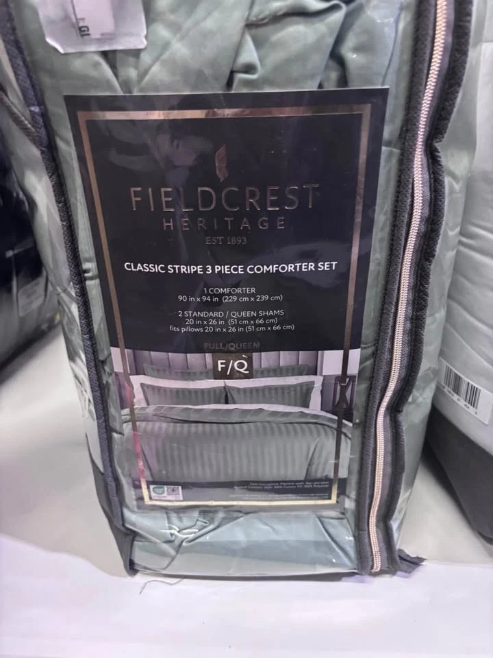Fieldcrest Heritage Classic Stripe 3 piezas. Juego de edredón de algodón 400tc completo/queen Foto 4 de 4