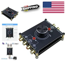 RCA Stereo Audio Selector with 2 Input Ports and Single Output for Home