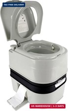 Portable Toilet, 6.4 Gallon 24L Piston Pump Flush with Level indicator Detachabl