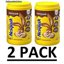 2 PACK - Nesquik Chocolate Powder Low Fat Drink Mix 44.9 oz. Each FRESH