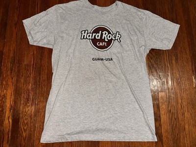 Men s Large Guam, USA Hard Rock Cafe Gray Short Sleeve Graphic Shirt