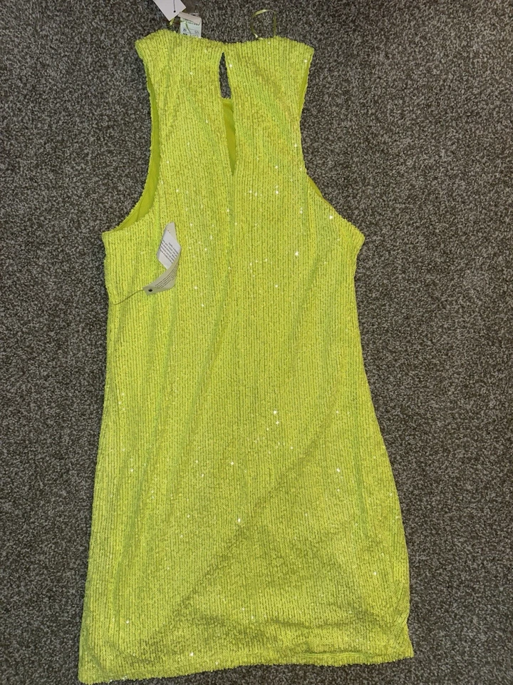 Minivestido de mujer Topshop Racer lentejuelas talla 12 en color lima Foto 4 de 4