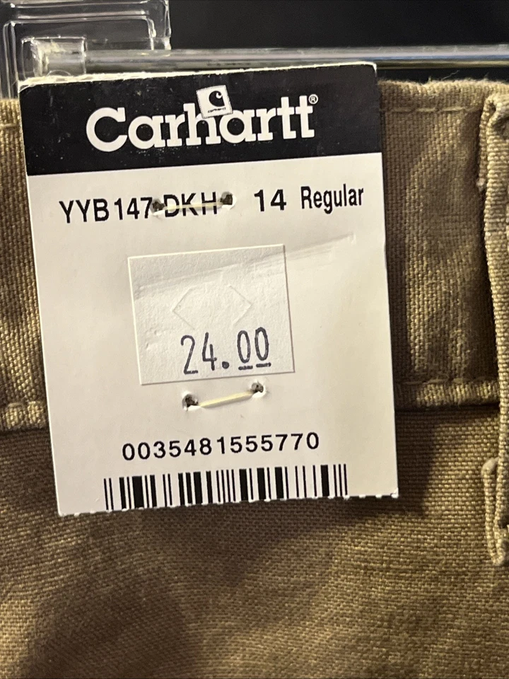 ¡NUEVO CON ETIQUETAS! Pantalones Cortos de Trabajo Carhartt Niños Talla 14 Reg Juvenil Y2K Vintage Lona Carga. ¡Nuevo! Foto 3 de 4