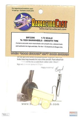 BARBR72396 1:72 BarracudaCast Ta 152H Main Wheels Smooth Tire