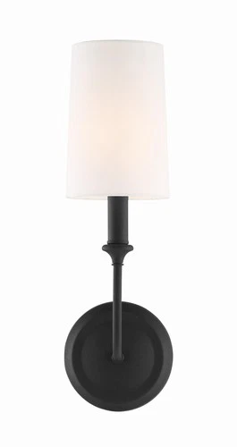 Crystorama Libby Langdon Sylvan 1 Light Black Forged Sconce - Picture 2 of 9