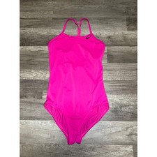 Nike Girls One Piece Swimsuit Pink Racerback Athletic Swimwear Size XL 156-166cm