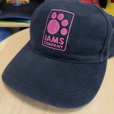 VTG 90s IAMS Pet Food Hat - Black / Pink - Snapback Cap - CLEANED 