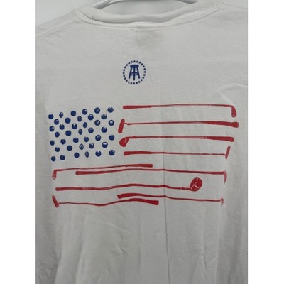 Barstool Golf Comfort Colors White Long Sleeve Pocket Tee 2XL American Flag