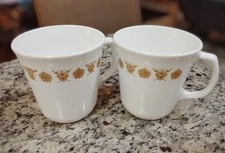 Vintage 2 Corelle "Gold Butterfly"  Replacement Coffee Mugs 