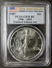 1987 $1 American Silver Eagle Dollar PCGS Gem BU