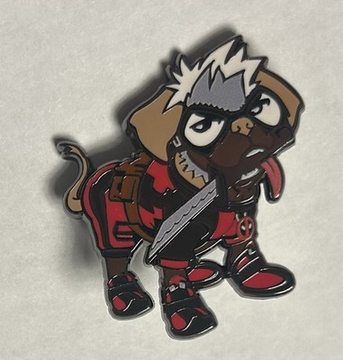 Deadpool vs Wolverine - Dog Pool DogPool Pin - Knife in Mouth