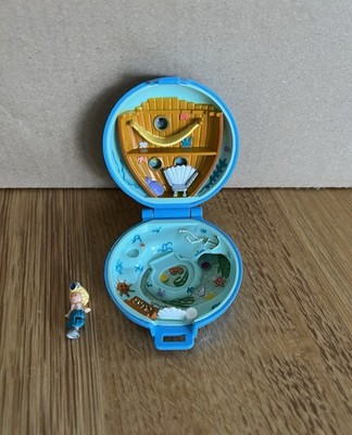 Vintage Polly Pocket Bluebird 1992 Jewelled Under the Sea Compact Blue Shell