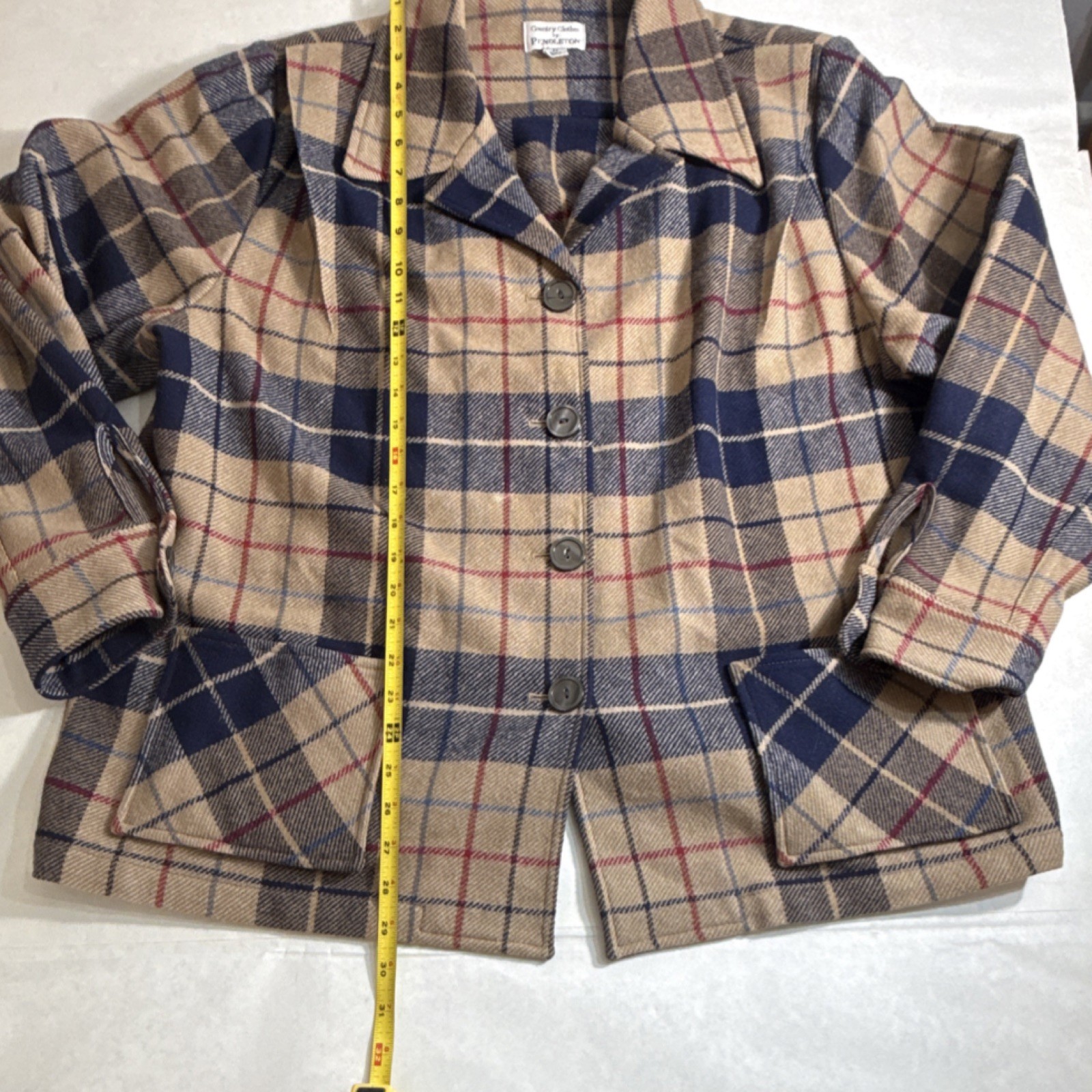 Vintage Pendleton Plaid Button Heavyweight Long S… - image 8