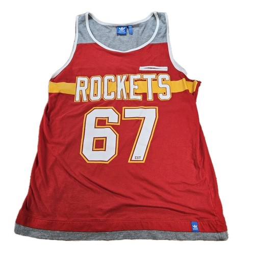 Vintage Adidas Houston Rockets Pocket Tank Top Shirt Mens Sz Large 67 Six Seven
