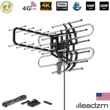 HDTV 1080P 4K Outdoor Amplified Digital Antenna 360 Rotor HD TV UHF VHF 150Miles