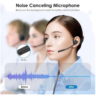 Dual Connect Bluetooth Headset with Mute Function - Open Ear