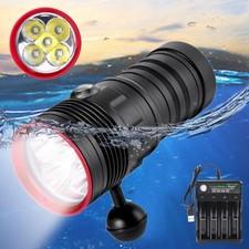 Underwater 20m Waterproof 80000LM LED Scuba Diving Torch Flashlight