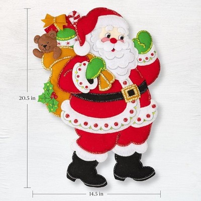 Toys from Santa 89657E Bucilla Kit Felt Wall Hanging Christmas Craft EASY DIY