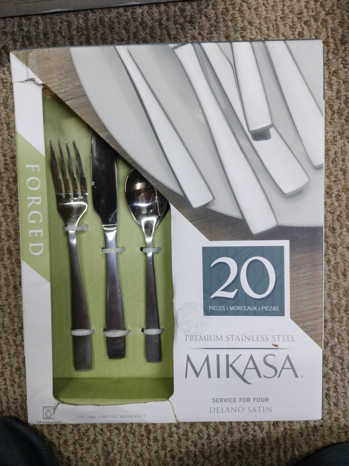 Mikasa Kelby Stainless Steel Flatware, 20Piece Set, Service for 4