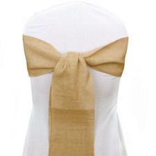 Wholesale Lot NATURAL Jute Burlap Hessian Chair Bow Sashes Wedding Decor 6"X108"