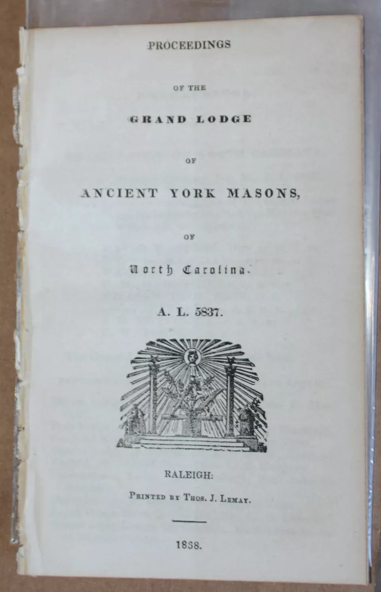 The Proceedings of the Grand Lodge of North Carolina