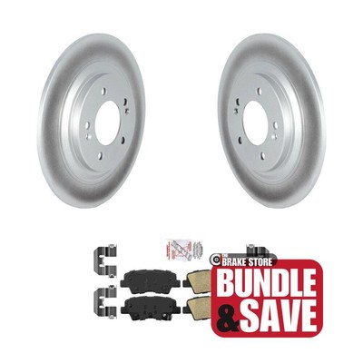 Rear Coated Disc Brake Rotor Ceramic Pad Kit For 2019-2022 Hyundai Kona Electric