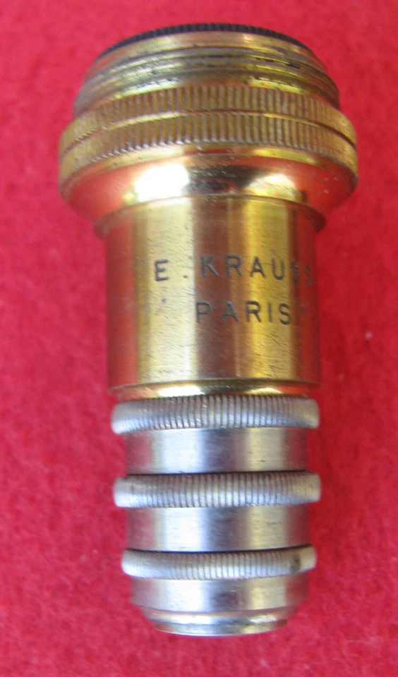 MICROSCOPE ANCIEN LENTILLE OBJECTIF E. KRAUSS PARIS - Photo 3/4