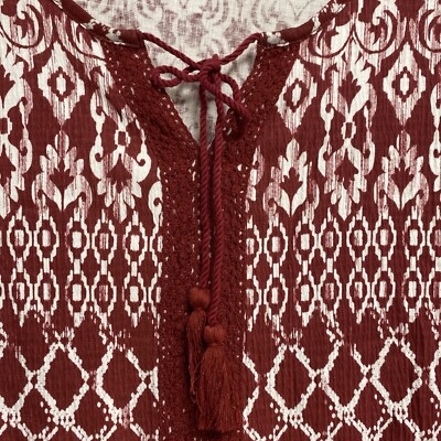【中古】 Naturals Catherine Catherine's 1X / 18/20W V Neck Tee Tunic Top with Lace Tie Burnt