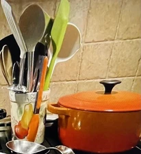 Cuisinart Dutch Oven Roaster Enameled Cast Iron Orange 5 Qt 1650-25