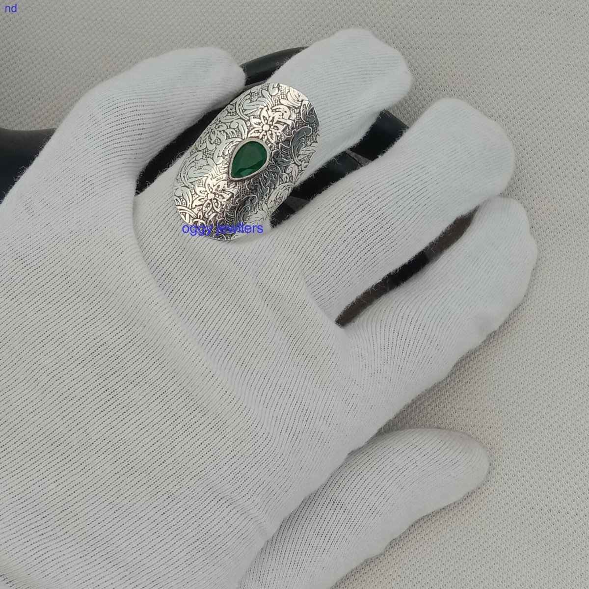 Green Onex stone Handmade 925 Sterling Silver Ring For Women