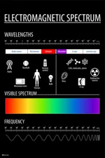 Electromagnetic Spectrum Chart Science Physics Art Print Poster 12x18