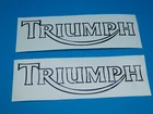 Triumph Lettering Outline Logo Sticker Decal 38mm x 130mm Black New