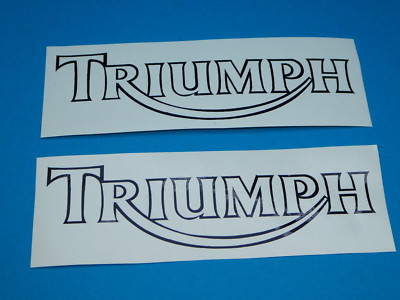 Triumph Schriftzug Outline Logo Aufkleber Abziehbild  38mm x 130mm Schwarz Neu