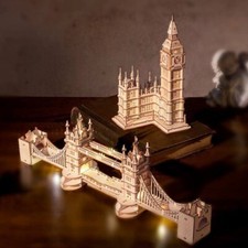 Rolife 3D Wooden Puzzle Big Ben+Tower Bridge Building Model Toys Teens Xmas Gift