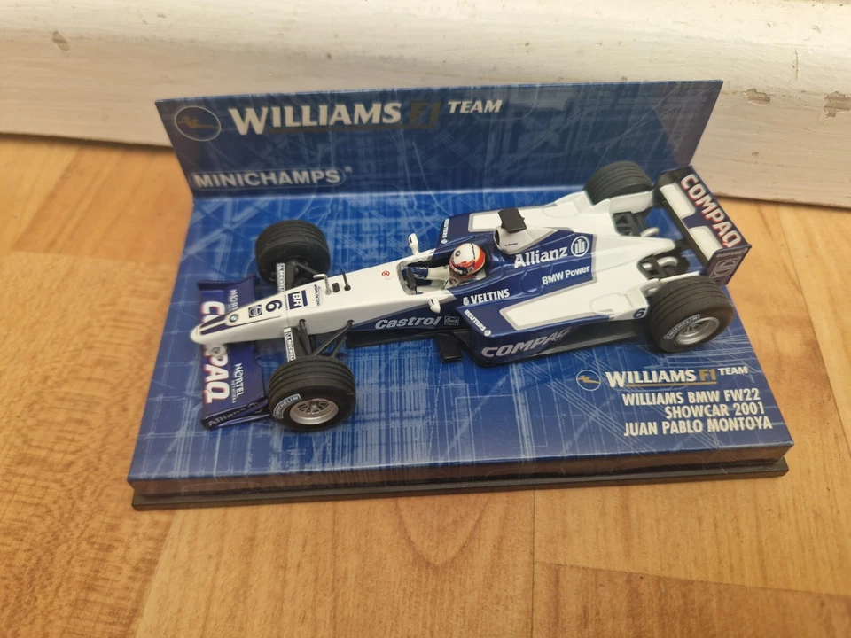 MINICHAMPS 1/43 Williams BMW FW22 Juan Pablo Montoya Showcar 2001 Pressofuso F1 - Immagine 2 di 3