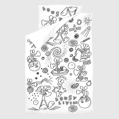 Lousy Livin Bedlinen Bettwäsche ''Outer Space'' White Bettbezug Kissenbezug