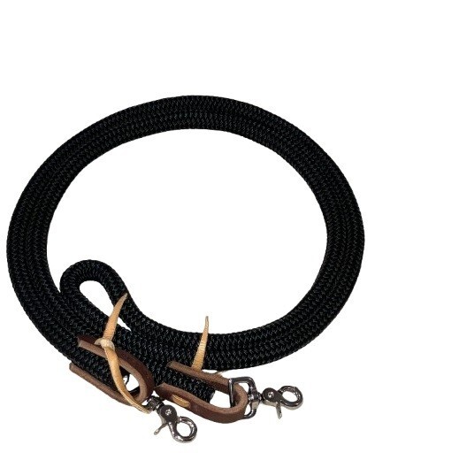 Horse Bit 5” BridleHalter Knotted Rope Headstall Leather Reins 8ft
