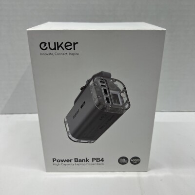 Euker Power Bank 40000mAh 100W Laptop Portable Charger 4 Ports, IP67 with LED...