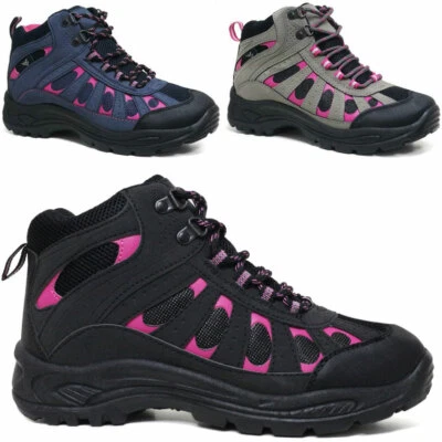 Ladies Hiking Boots Women Ankle Lightweight Trekking Trail Trainer Walking Shoes