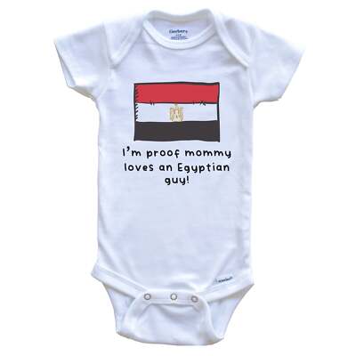 I'm Proof Mommy Loves An Egyptian Guy Egypt Flag One Piece Baby Bodysuit