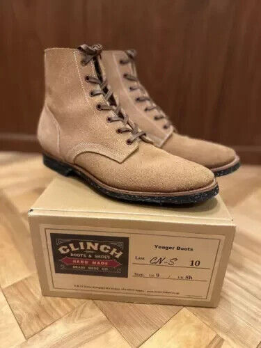 CLINCH BRASS TOKYO Boots Suede Leather Camel Brown Size US 9 CLINCH BRASS TOKYO Boots Suede Leather Camel Brown Size US 9
