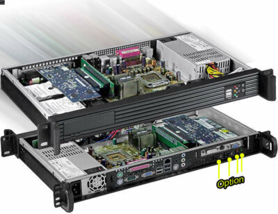 1U ITX(3.5'' Open or 2x2.5'' HD)'') (Riser Case)(Rackmount Chassis)(Depth:9.84) NEW