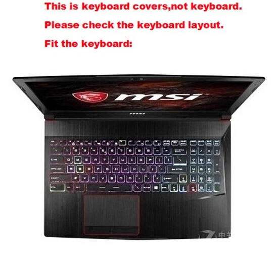 Transparent TPU Keyboard Protector for MSI GL65 GP65 GE63 GE63VR GE73 GE73VR - Image 2 of 4