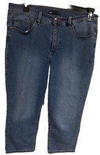 lee easy fit capri Jeans Size 16 Medium Dark Wash Comfy Stretch