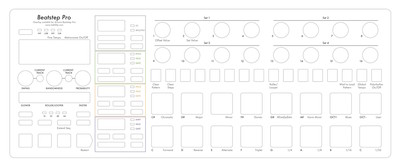 Overlay (Full Size, white) für Arturia Beatstep Pro (Firmware 2.0)