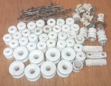 Vintage Antique White WP36 USA Porcelain Electric Fence insulators Farm WP22