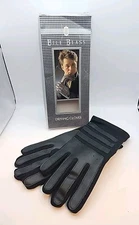 Vintage 1980s Bill Blass Mens Stretch Nylon Driving Gloves Size M/L Black New 