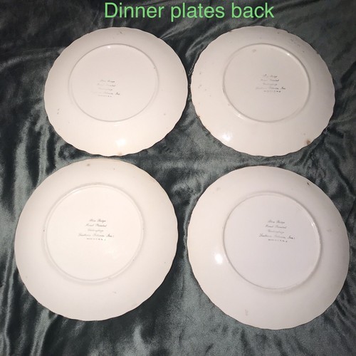 19 BLUE RIDGE Southern Potteries FRUIT SALAD plates pear plums apple Pink Edge - Picture 3 of 23