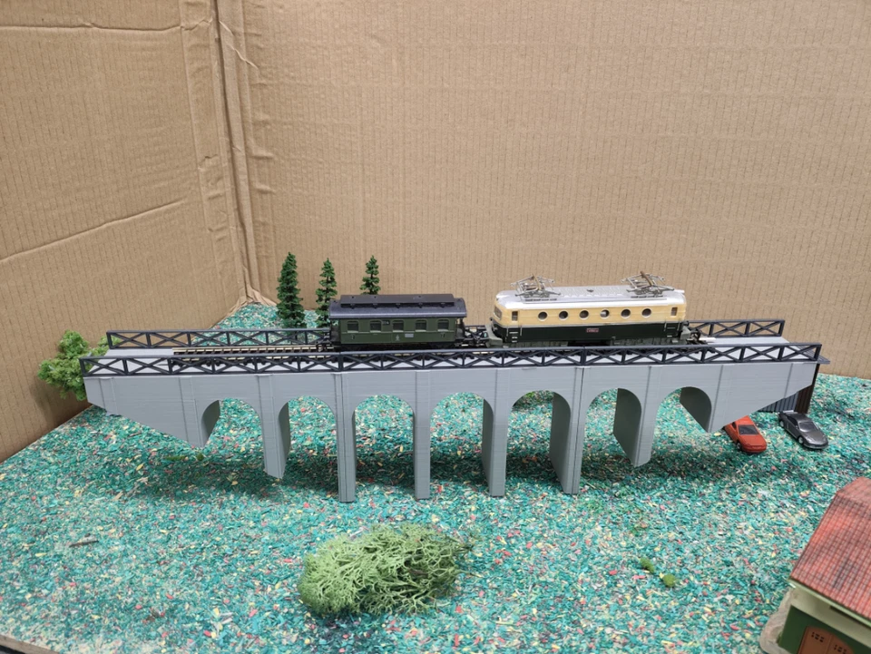 HPH3D Sehr schöne Talbrücke/Viadukt, 1- und 2-gleisig, in H0, TT und N